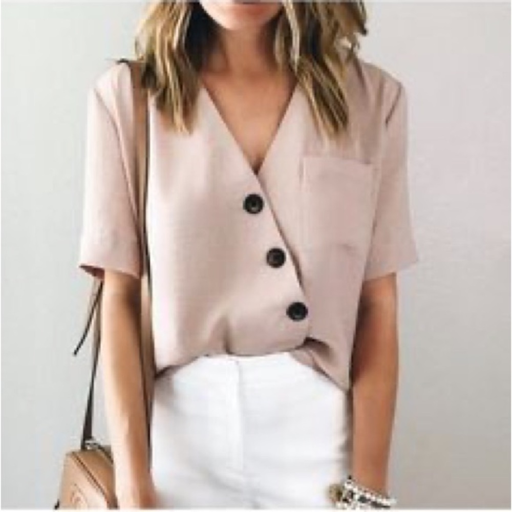 Top Shop Mauve Button-Down Top